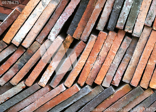 Image of Background of old clay tiles in a pile