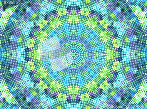 Image of Bright background with concentric mosaic pattern