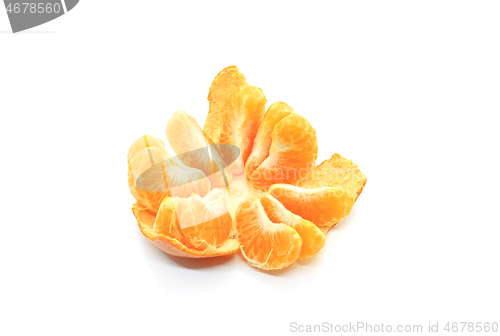 Image of Tasty tangerine slices, isolated on white background