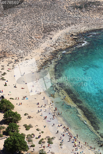 Image of Top sea view on the beach, Gramvousa, Crete island, Greece 