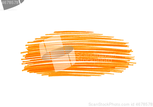 Image of Abstract bright orange free hand drawn texture on white 