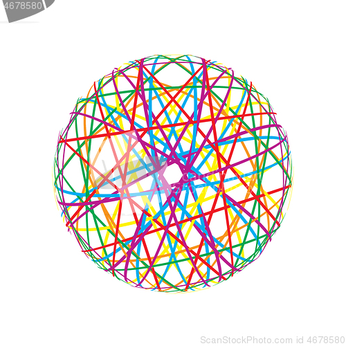 Image of Abstract sphere from colorful lines 