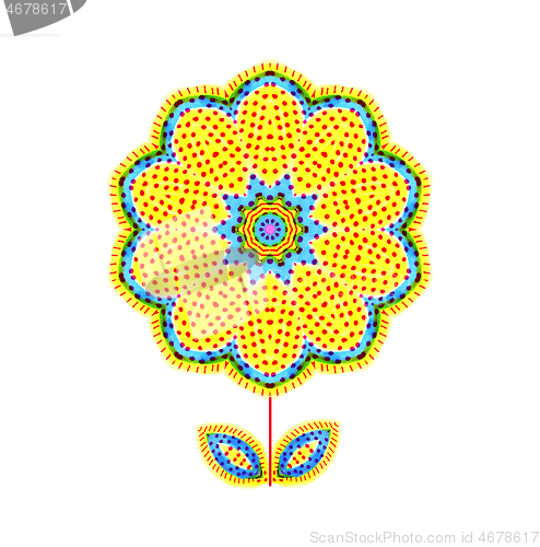 Image of Decorative flower with abstract color pattern