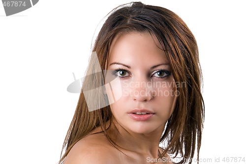 Image of portrait of the young beauty woman. Isolated