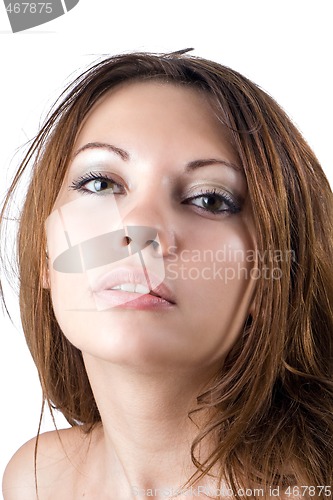 Image of portrait of the young beauty woman. Isolated 2