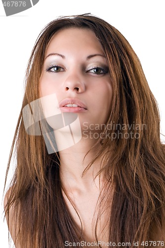 Image of portrait of the young beauty woman. Isolated 3