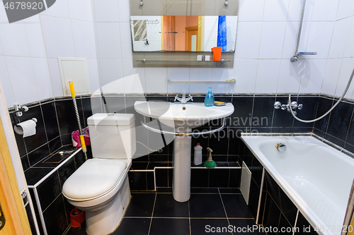 Image of Interior of a bathroom in an apartment for daily rent