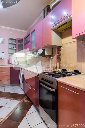 Image of Kitchen set in an apartment for rent, vertical frame