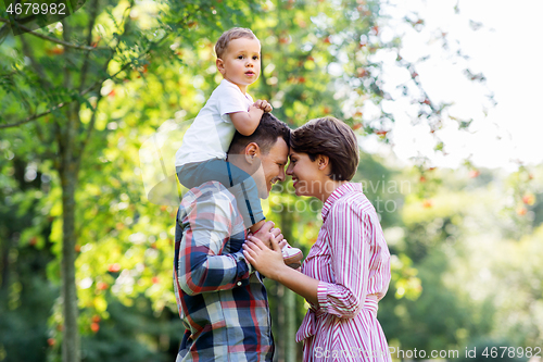 Image of happy family at summer park