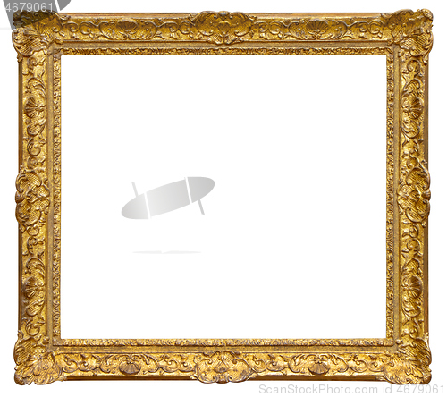 Image of Old gilded wooden frame isolated on the white