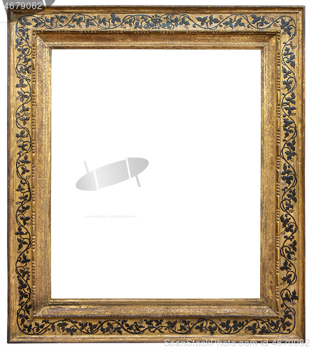 Image of Old gilded wooden frame isolated on the white