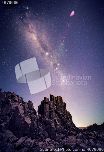 Image of Bombo Headland under starry night sky Australia