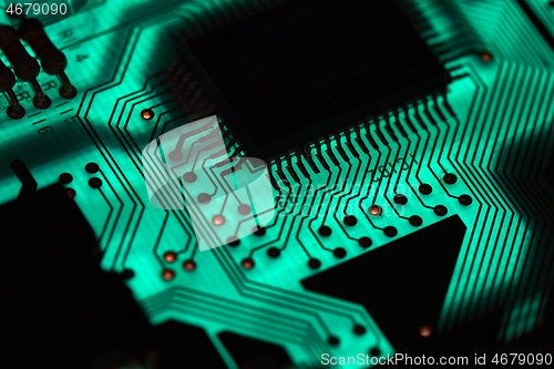 Image of Circuit board electronics technology closeup