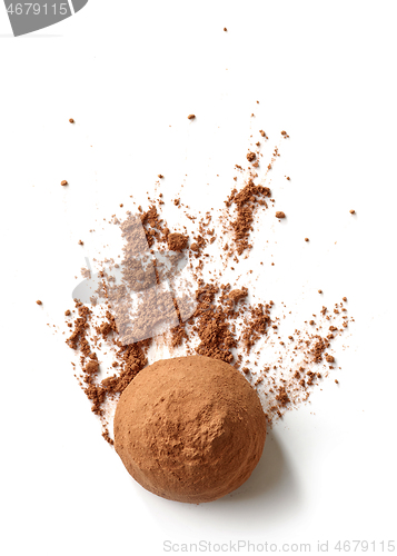 Image of chocolate truffle and powder