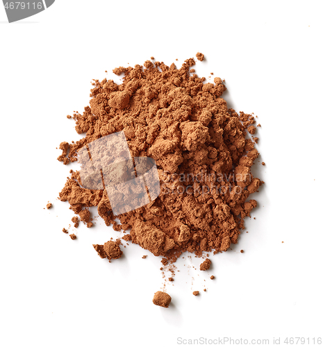 Image of cocoa powder isolated on white background