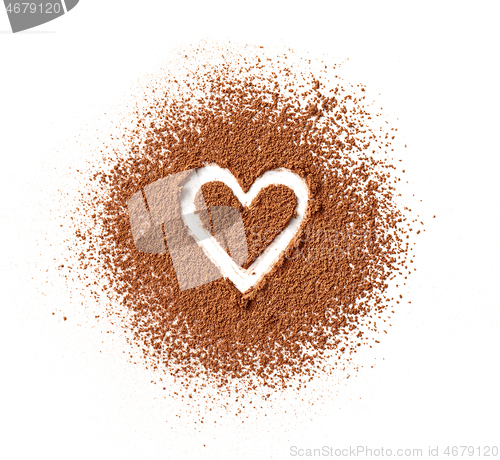 Image of cocoa powder isolated on white background