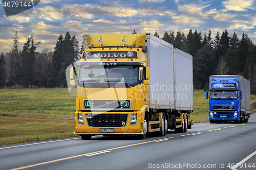 Image of Volvo Trucks Road Transport at Dusk