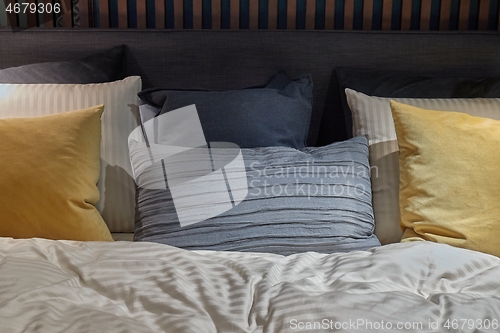 Image of Bedroom bed with pillows