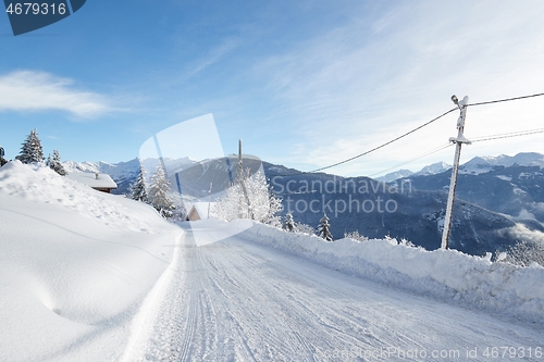 Image of Winter Road in a Village