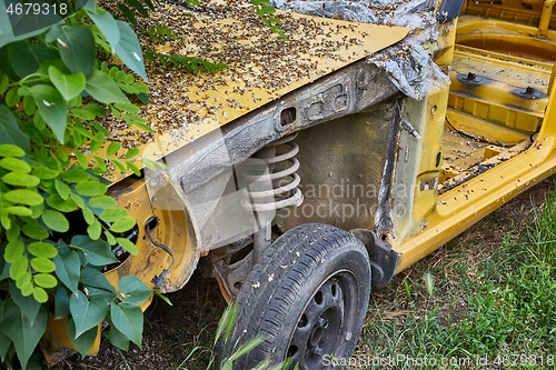 Image of Car Wreck with missing parts