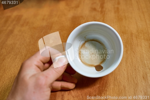 Image of Running out of coffee, empty cup