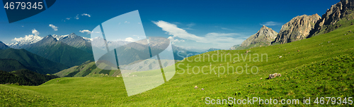 Image of Aerial panorama landscape in mountains