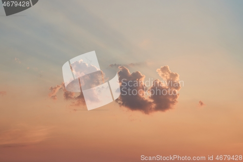 Image of Clouds in moody sky dusring sunset