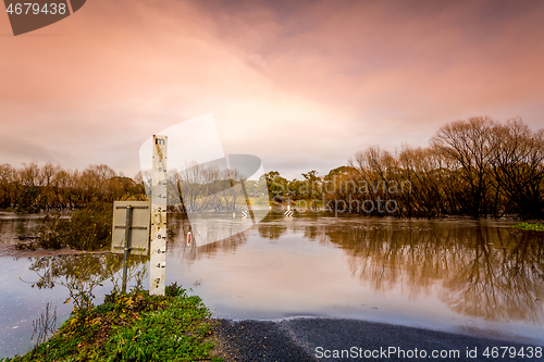 Image of Road cut by flood waters in Australia