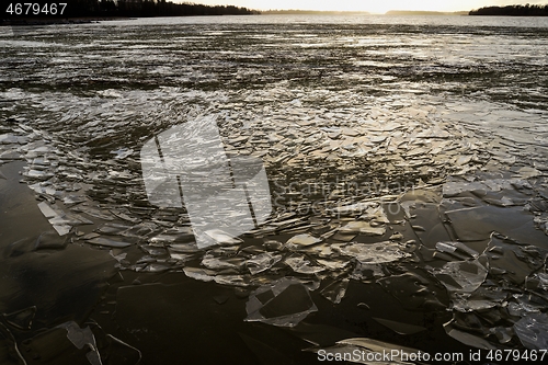 Image of crushed ice backlit by the sun