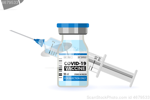 Image of Covid-19 Coronavirus Vaccine and Syringe