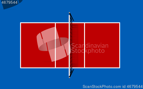 Image of Volleyball fireld with markings. Vector with volleyball net and 