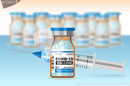 Image of Covid-19 Coronavirus Vaccine and Syringe