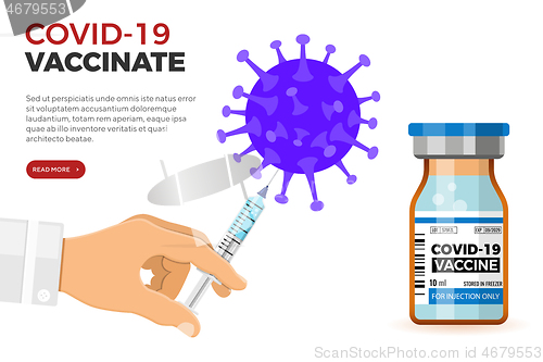 Image of Covid-19 Vaccinate and Syringe Injection