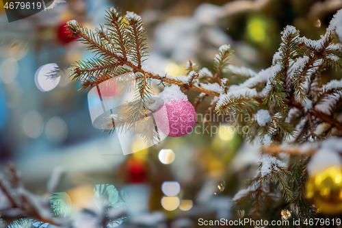 Image of Merry Christmas and happy New Year background.Christmas tree wit