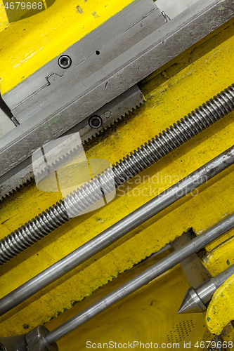 Image of Abstract industrial background with metal rods and parts