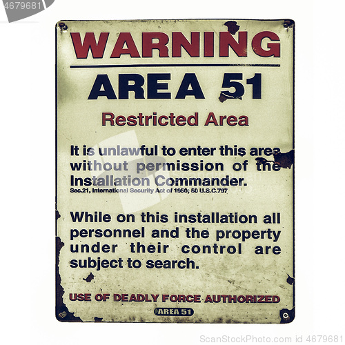 Image of Vintage looking Warning sign