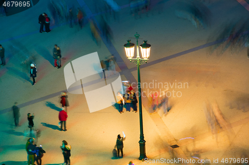 Image of Town square at night