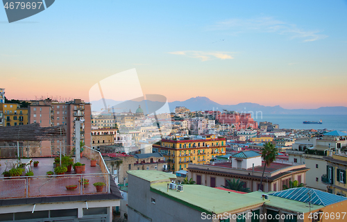 Image of Naples at twilight, Italy