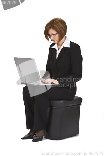 Image of Working on a laptop