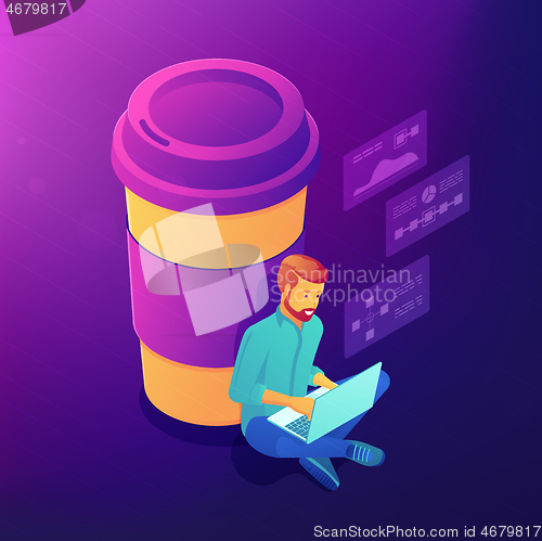 Image of Isometric coffee break concept.