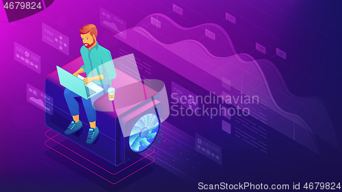 Image of Isometric web developer concept.