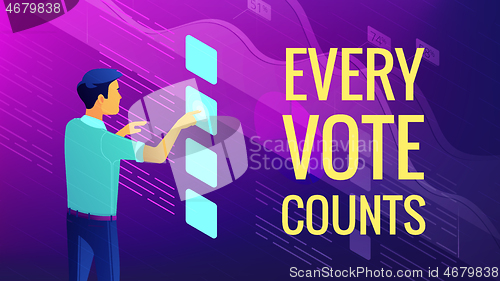 Image of Isometric data analysis, feedback and voting concept.