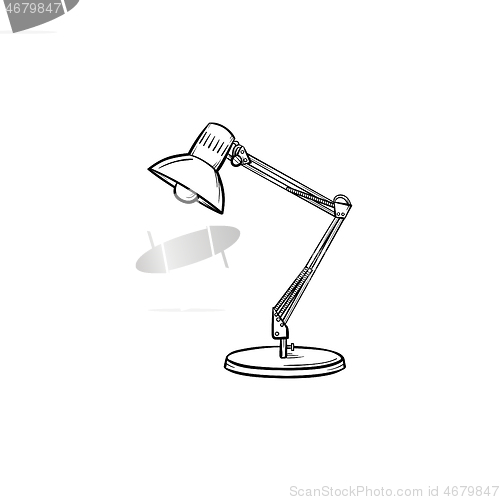 Image of Table lamp hand drawn outline doodle icon.