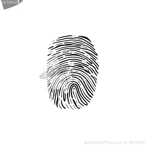 Image of Fingerprint hand drawn outline doodle icon.