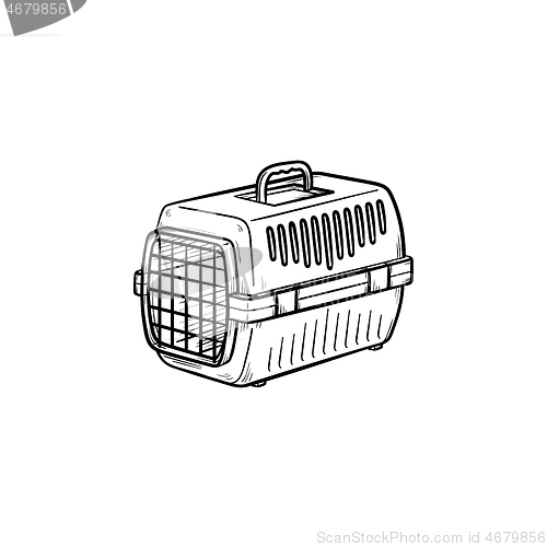 Image of Pets transport box hand drawn outline doodle icon.