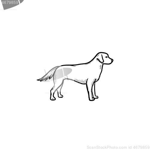 Image of Friendly dog hand drawn outline doodle icon.