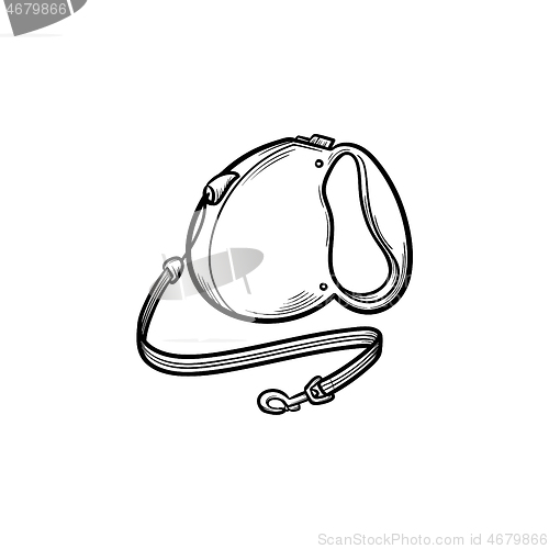 Image of Automatic leash hand drawn outline doodle icon.