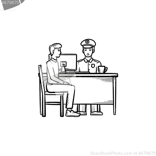 Image of Airport police hand drawn outline doodle icon.