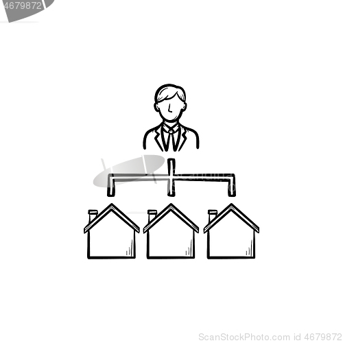 Image of Real estate broker hand drawn outline doodle icon.