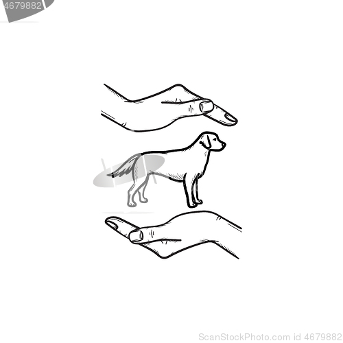 Image of Helping pet hand drawn outline doodle icon.